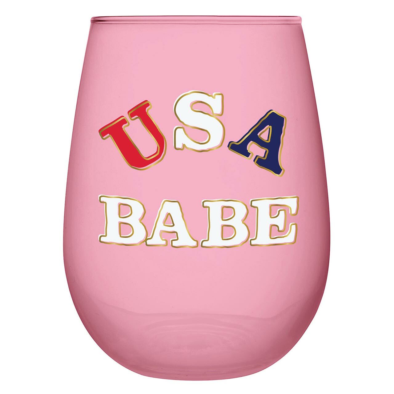 Stemless Wine Glass - USA Babe