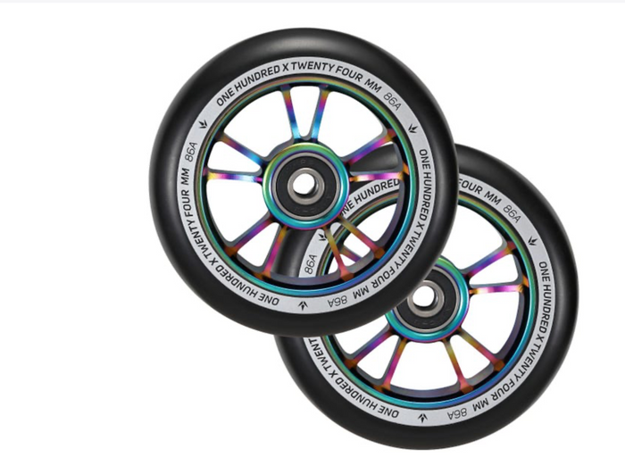 100MM SILVER/BLACK WHEEL | PAIR