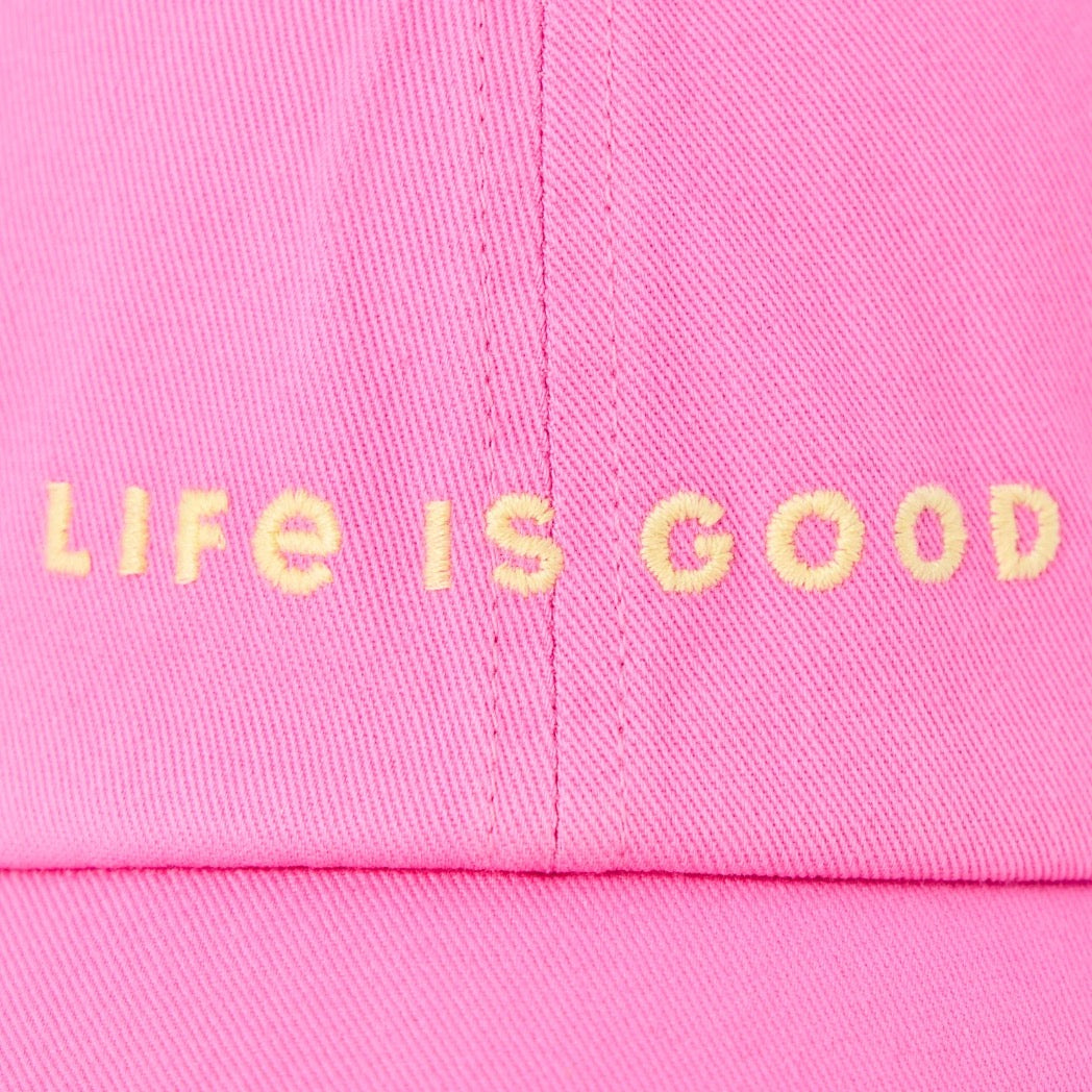 LIFE IS GOOD - CHILL CAP | Wordmark Watermelon Pink