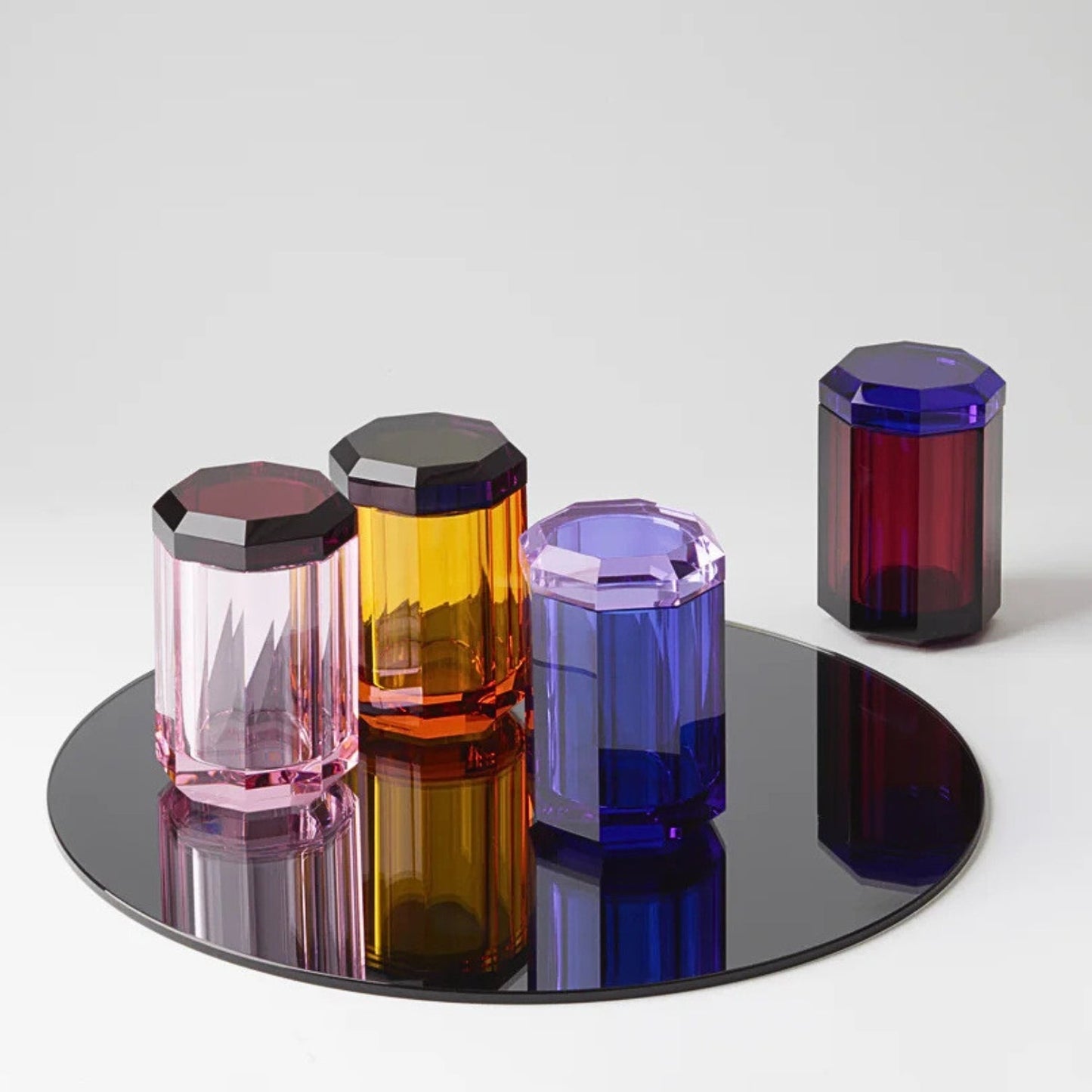 decor walther | KRISTALL collection | multi purpose box with lid | bi colour pink-rich burgunday