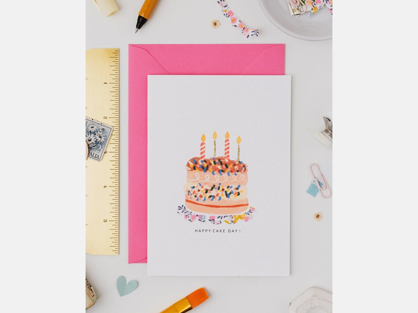 Cake Birthday Card - Liberty Wiltshire Bud Print