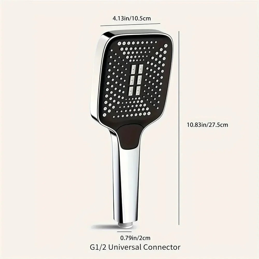 Adjustable Shower Head 4 Mode Rainfall Shower Large Flow Showerhead High Pressure Water Saving Shower Mixer Bathroom Accessories