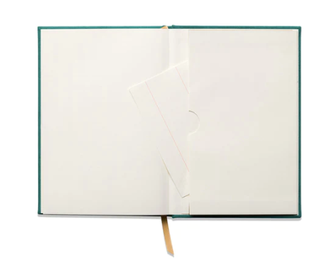Hard Cover Suede Cloth Journal With Pocket - Linear Boxes