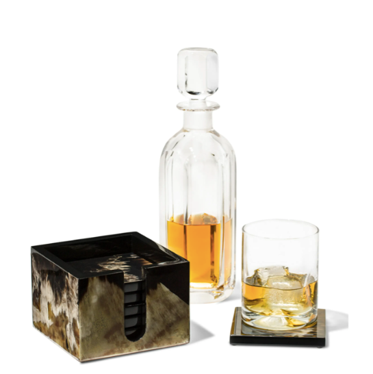 LADORADA Horn Veneer Coaster Set