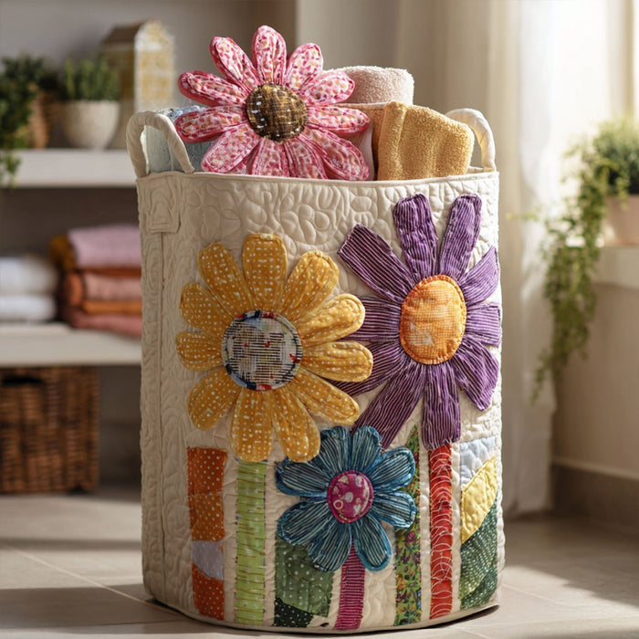 Antik Vasketøjskurv med Blomster