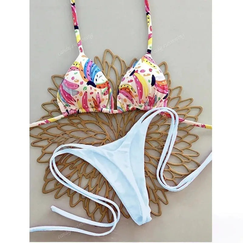 Bikini Set Print Swimsuit Beach Sexy Ladies Swimwear Seaside Vacation Bathing Suit Women Biquine Brasileiro Купальник Женский