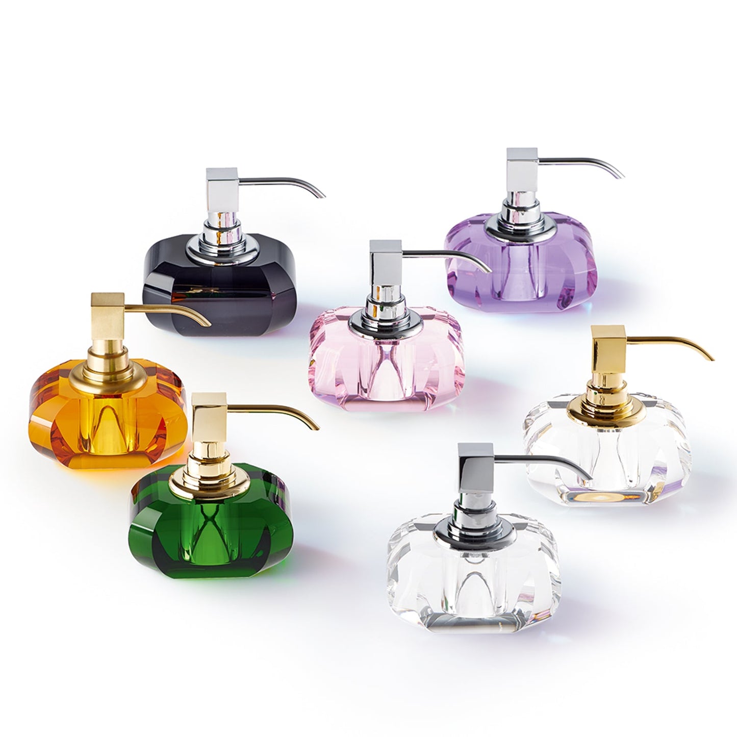 decor walther | KRISTALL collection | soap dispenser | amber + gold (24 carat)