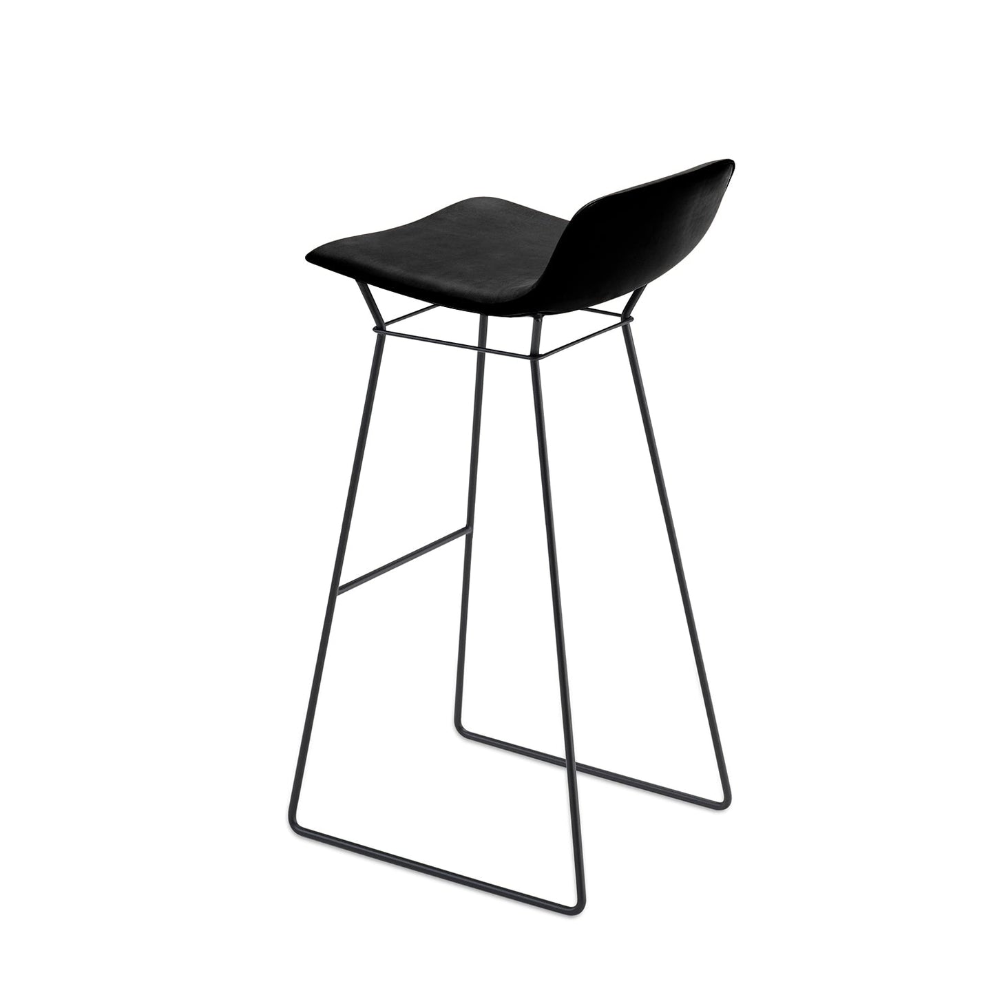 freifrau | amelia barstool low 82cm | wire frame deep black| orient ebony 20001