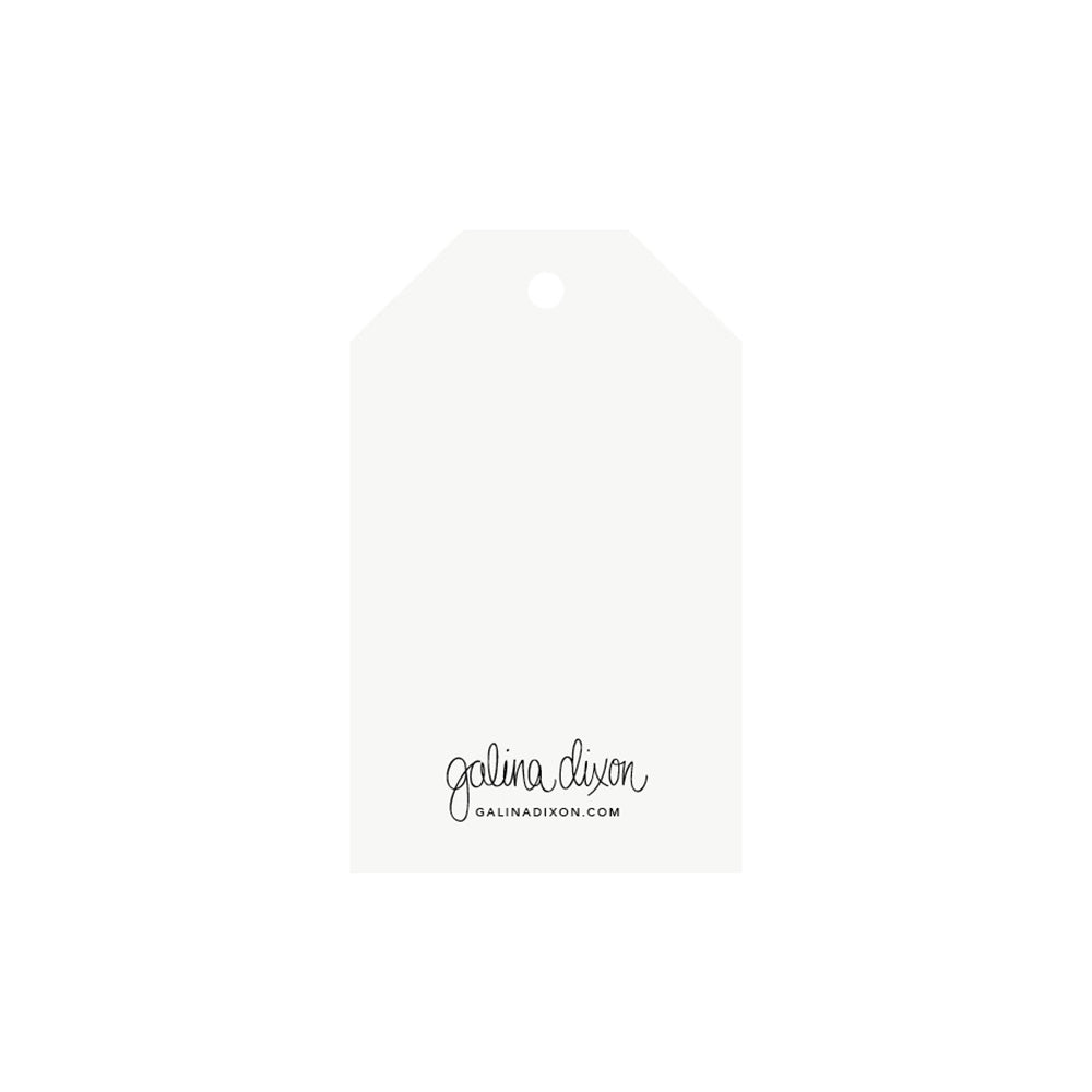galina dixon | gift tag | happy birthday white + gold text