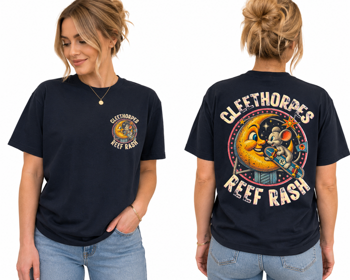 LADIES CLEETHORPES MOUSE AND MOON RUSTIC T-SHIRT