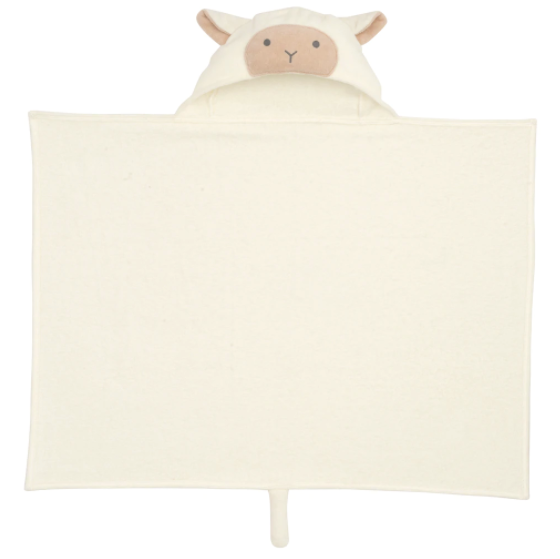 Cream Lambie Hooded Baby Bath Wrap
