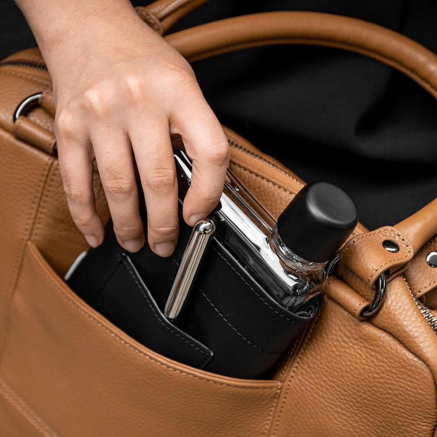 memobottle | sleeve A6 leather | black - LC