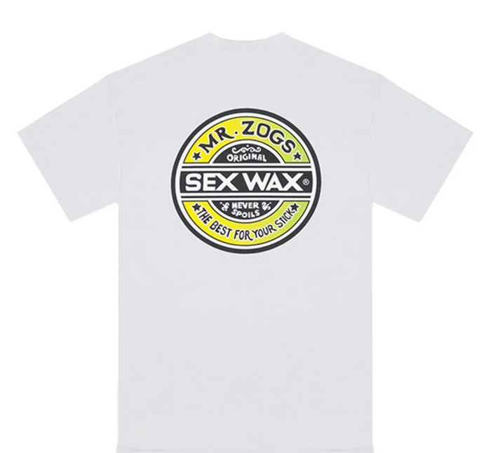 Mr Zogs Sex Wax T-Shirt - Word Fade - White/Green