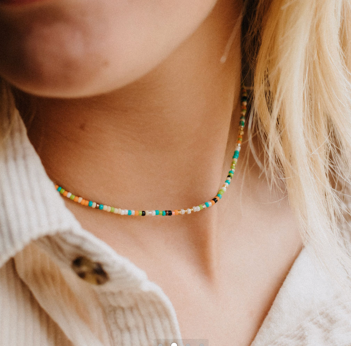 PINEAPPLE ALILA DAINTY BEADED CHOKER NECKLACE - NICNP-001