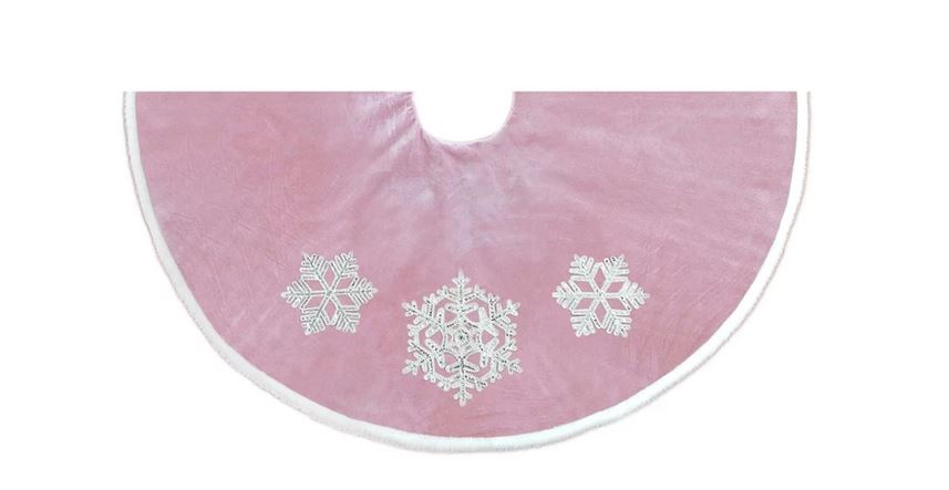 Dusty Rose Snowflake Tree Skirt