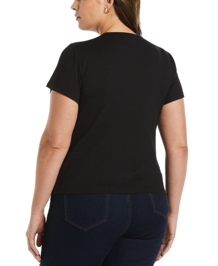 Ribbed Crew Neck Tee (Black)