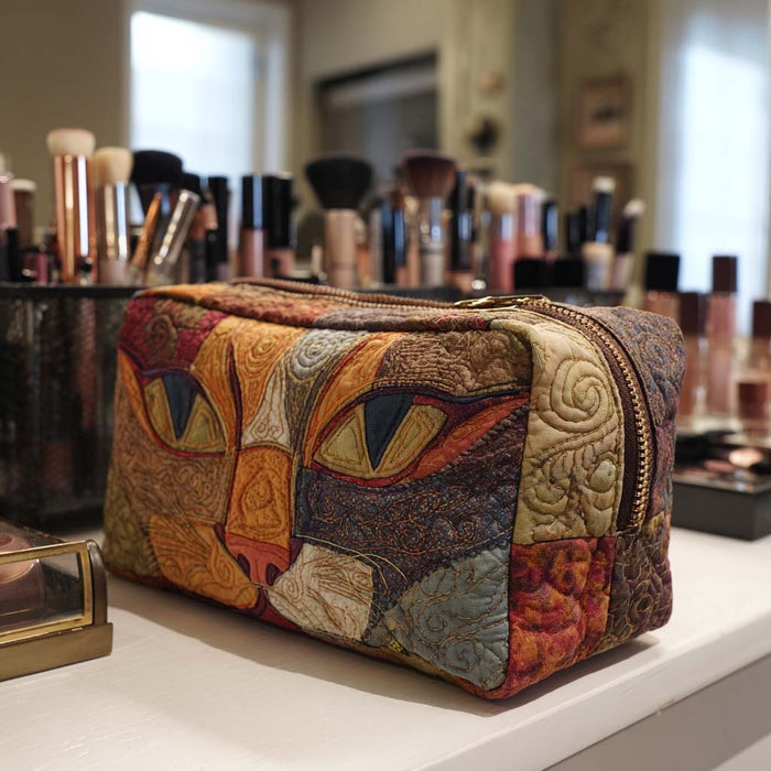 Polstret makeup taske "Kattemood"