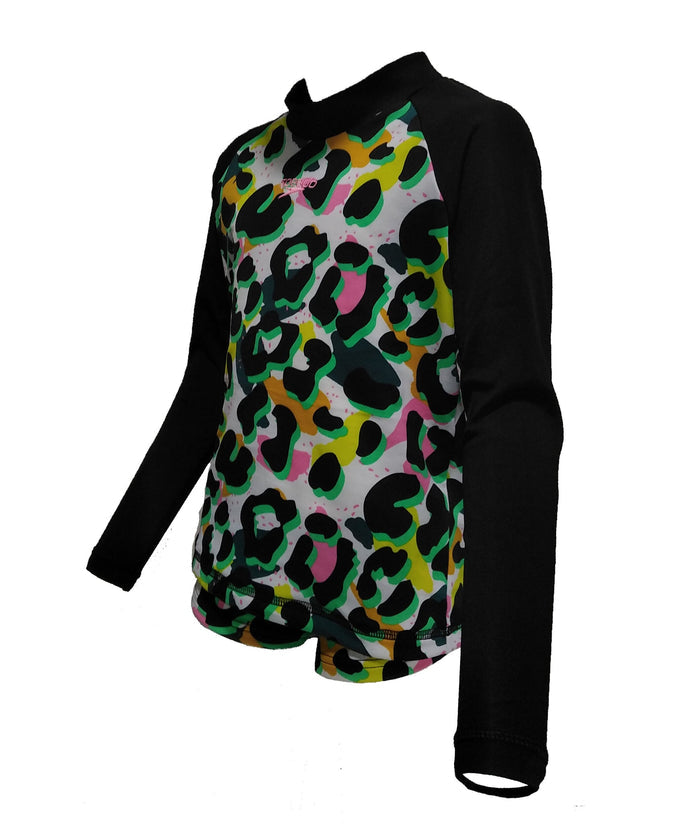 SPEEDO JUNGLESPEAK ALLOVER LONG SLEEVES RASH TOP BOYLEG SET - JUNIOR FEMALE