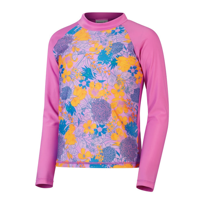 SPEEDO PRINTED LONG SLEEVE RASH TOP - JUNIOR FEMALE (*top only)