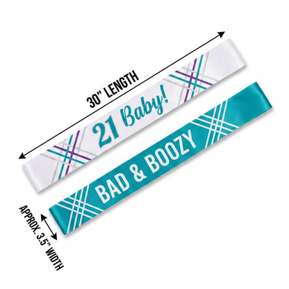 "Finally 21" Birthday Sash Multipack
