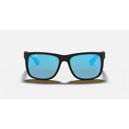 RAYBAN - JUSTIN | Black Rubber w/ Blue Flash