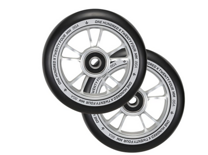 100MM SILVER/BLACK WHEEL | PAIR
