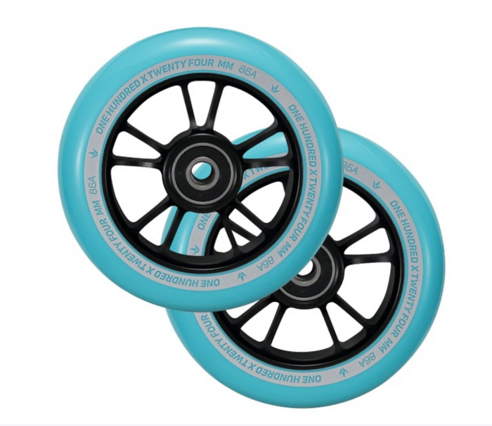 100MM SILVER/BLACK WHEEL | PAIR