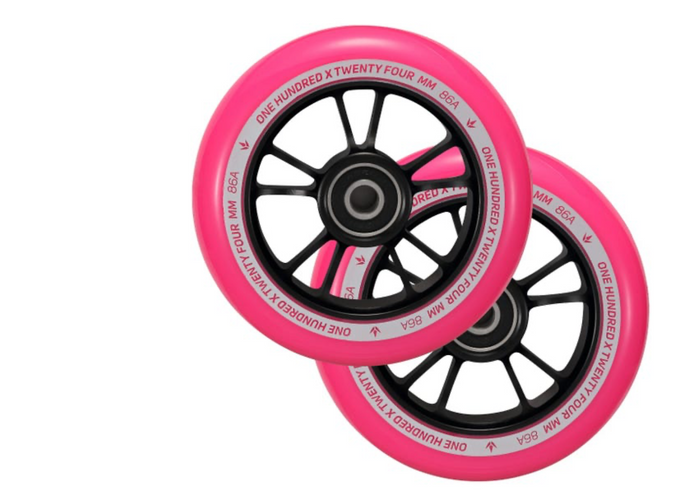 100MM SILVER/BLACK WHEEL | PAIR