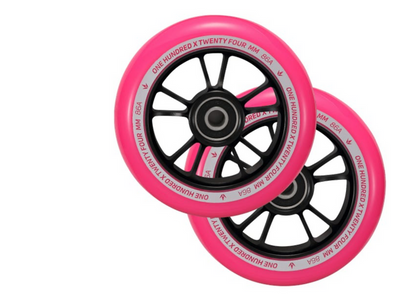 100MM SILVER/BLACK WHEEL | PAIR