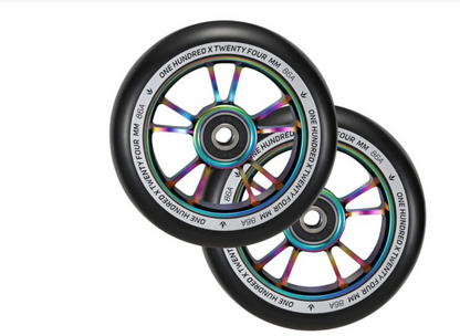100MM SILVER/BLACK WHEEL | PAIR