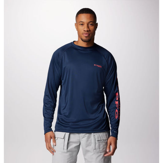COLUMBIA - TERMINAL TACKLE LS | Collegiate Navy/Sunset Red Logo