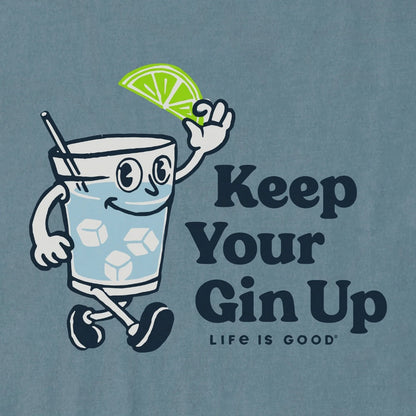 LIFE IS GOOD - MENS CRUSHER LITE TEE | Keep Your Gin UP Slate Blue