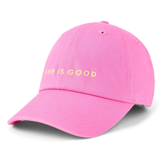 LIFE IS GOOD - CHILL CAP | Wordmark Watermelon Pink