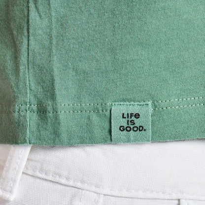 LIFE IS GOOD - WOMENS CRUSHER LITE TEE | Happy Camper Granite Green