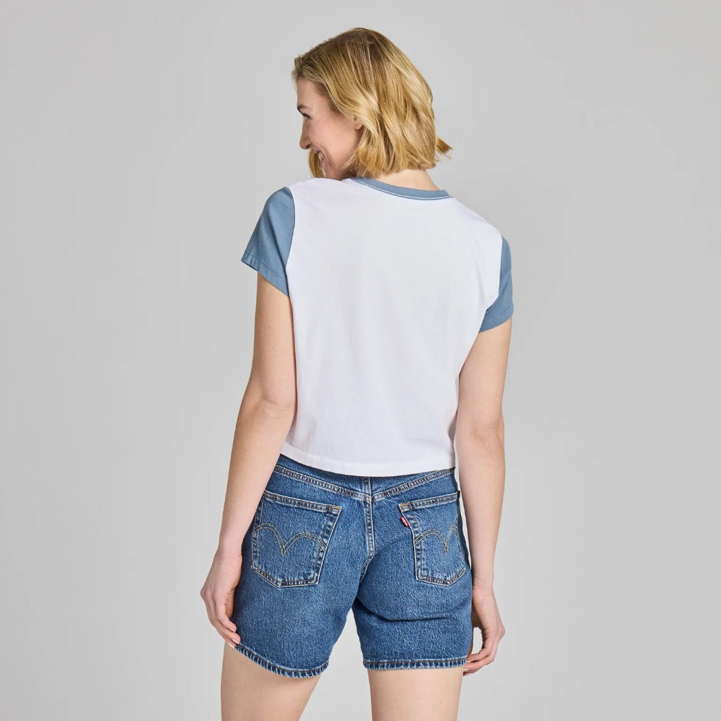 LIFE IS GOOD - WOMENS COLOURBLOCK CRUSHER LITE TEE | Here for the Hot Dogs Cloud White