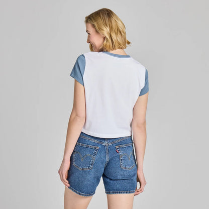 LIFE IS GOOD - WOMENS COLOURBLOCK CRUSHER LITE TEE | Here for the Hot Dogs Cloud White