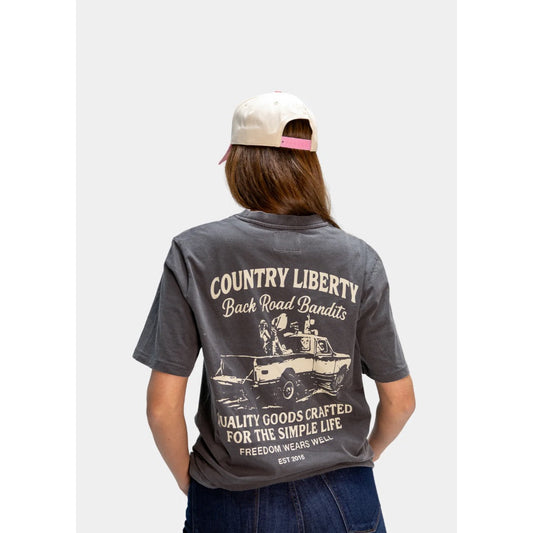 COUNTRY LIBERTY - BACKROAD BANDITS TEE | Vintage Grey