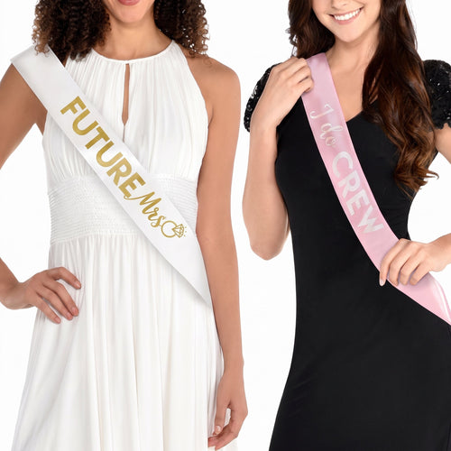 "Future Mrs." & "Bride Tribe" Bachelorette Sash Set, 6-Pack