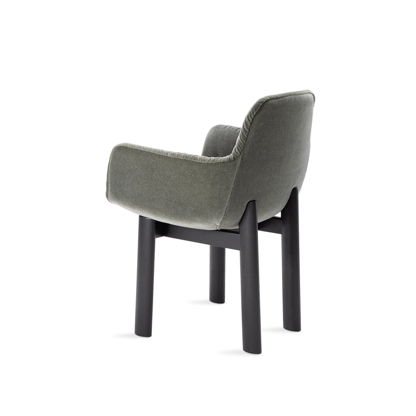 freifrau | leya armchair low | solid wooden frame - black | fabric - vladimiri militare