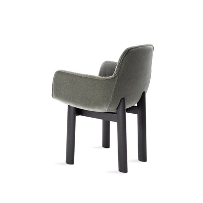 freifrau | leya armchair low | solid wooden frame - black | fabric - vladimiri militare