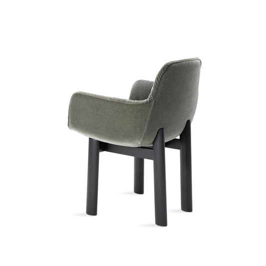 freifrau | leya armchair low | solid wooden frame - black | fabric - vladimiri militare