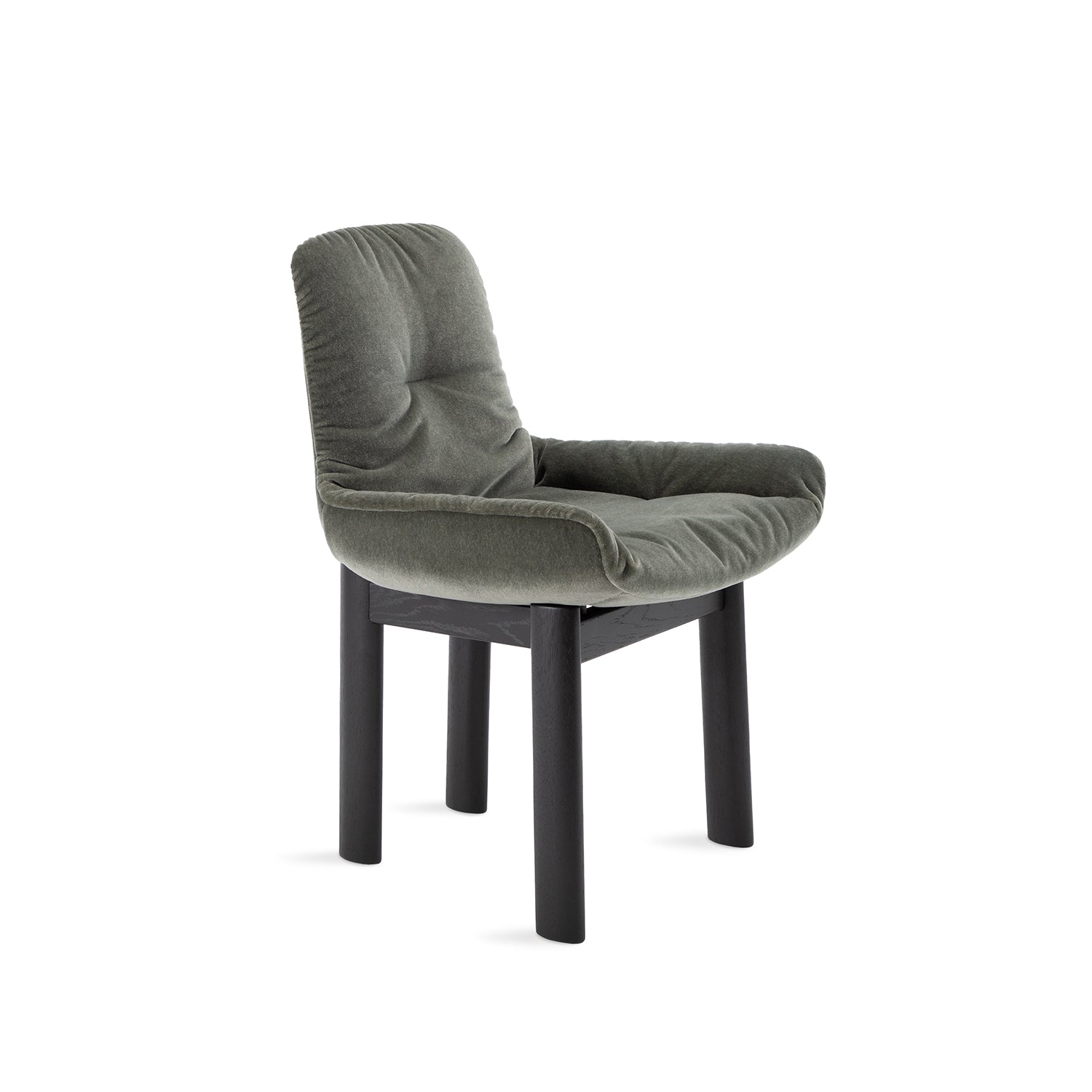 freifrau | leya armchair low | solid wooden frame - black | fabric - vladimiri militare