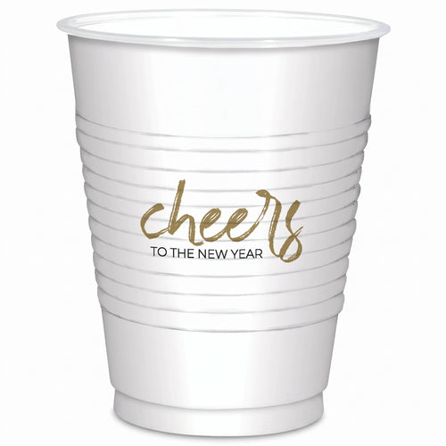 "Cheers To The New Year" 16oz Plastic Tumblers - 25 Pack