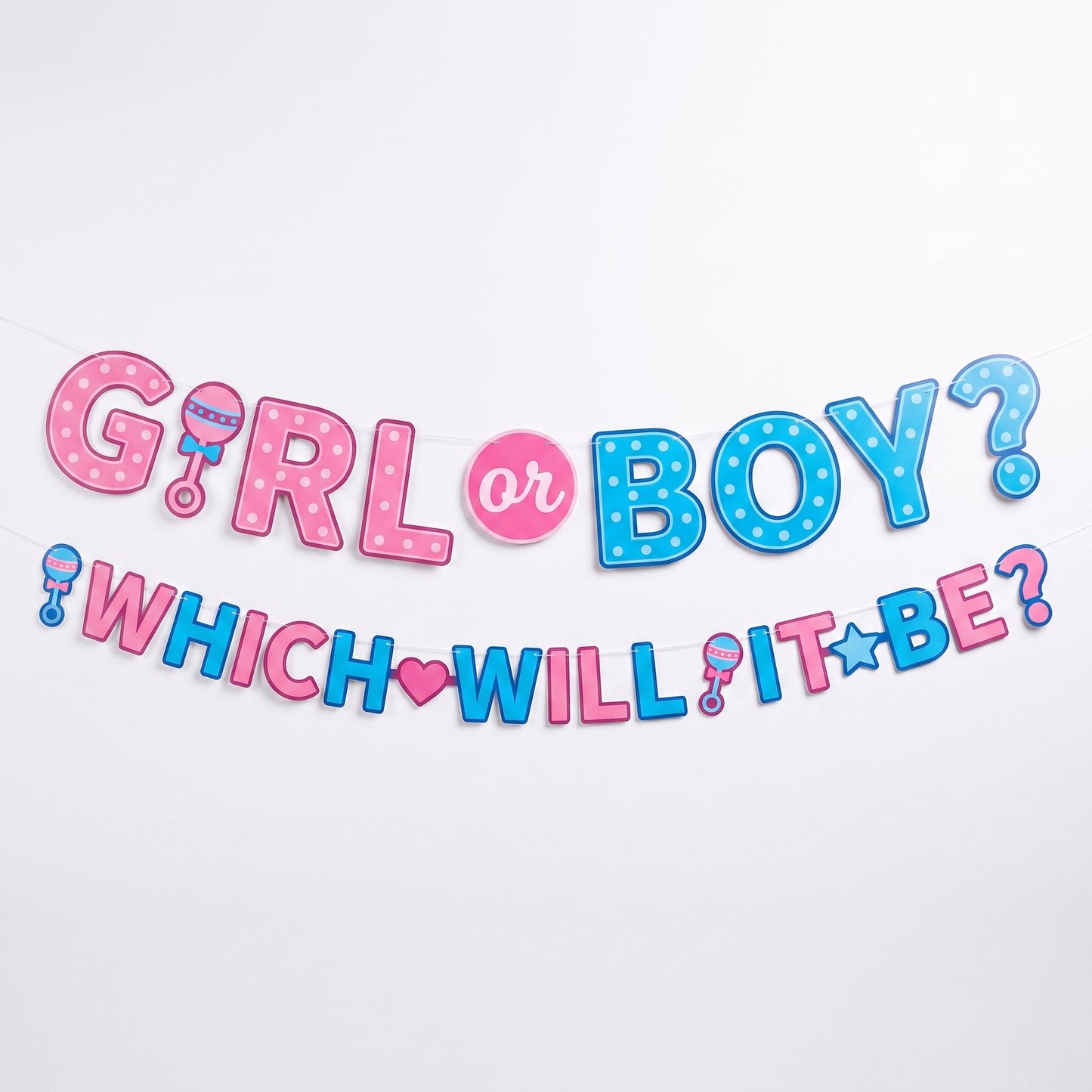 "Girl or Boy?" Gender Reveal Letter Banner Set