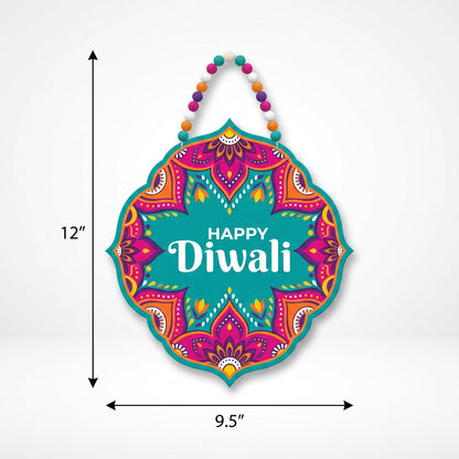 "Happy Diwali" Beaded Hanging Sign Decoration