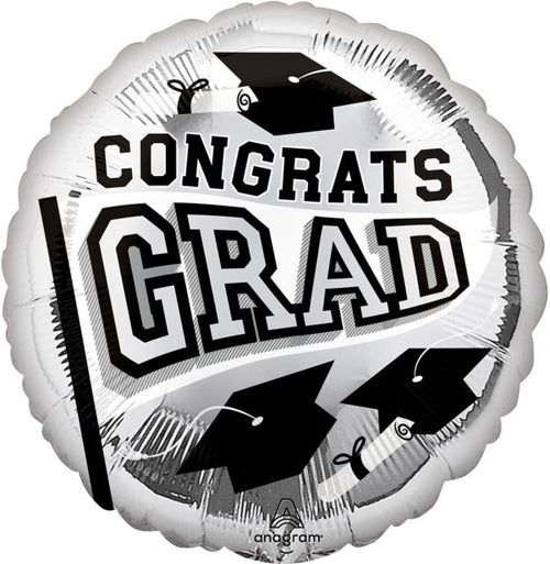 "Be True to School" Silver Foil Graduation Balloon