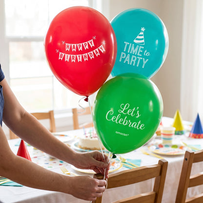 "A Reason to Celebrate" Birthday Latex Balloons, 12-Inch, 15-Pack