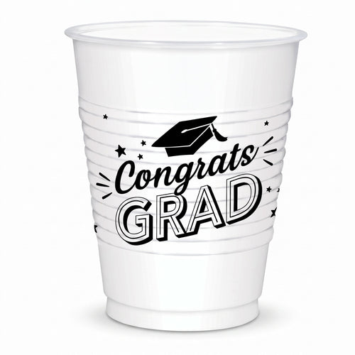 "Congrats Grad" 18oz Plastic Cups - 25ct