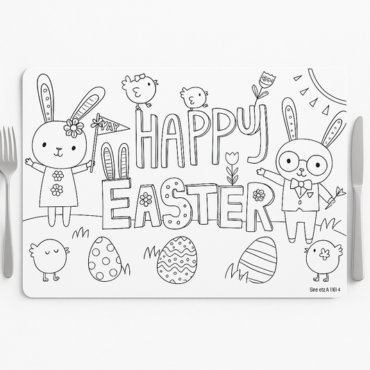 "Happy Easter" Kids Coloring Placemats - 24 Pack