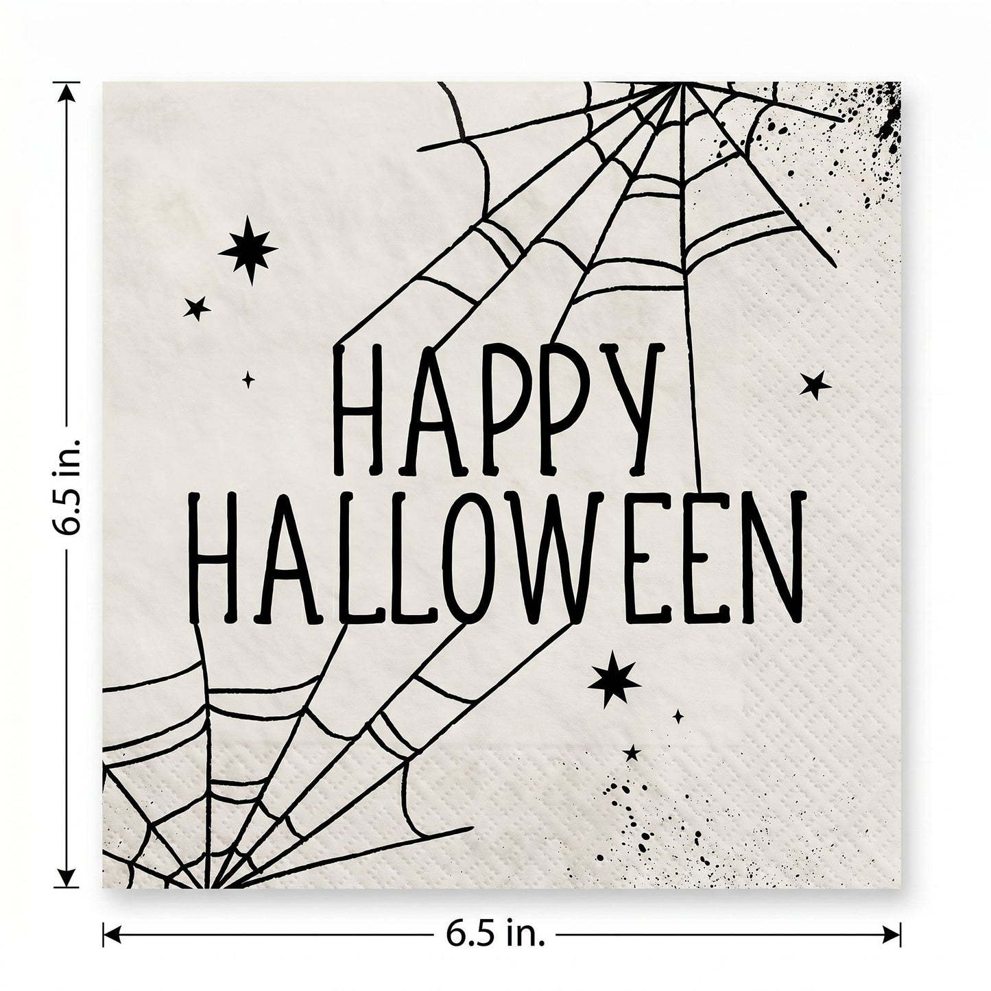 "Happy Halloween" Spider Web Luncheon Napkins - 6.5 In. x 6.5 In. - 40 Pack